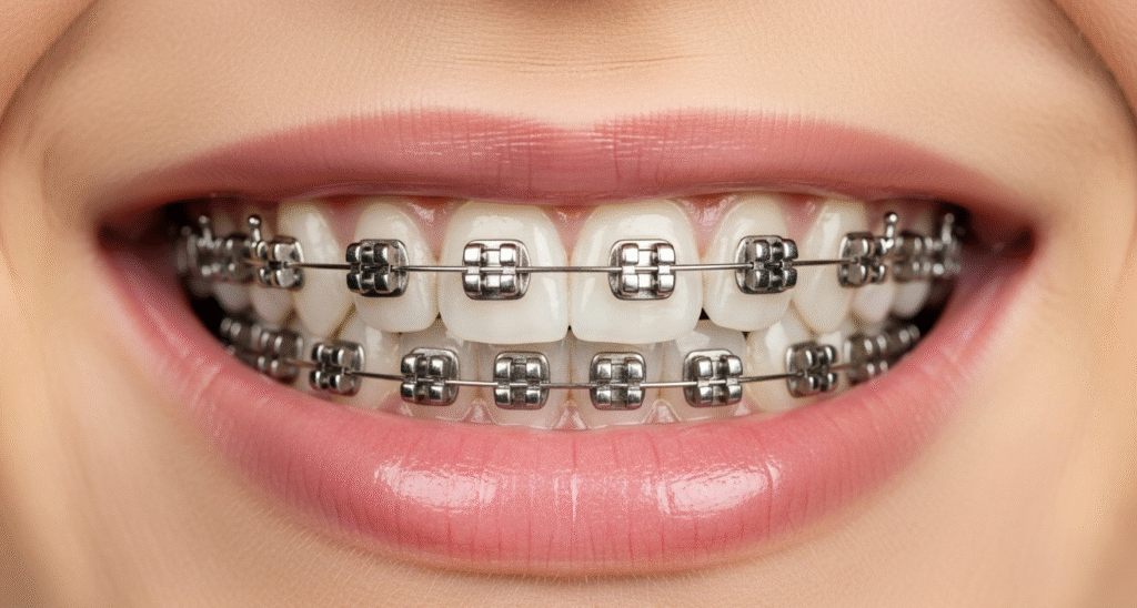 Boca con brackets